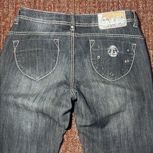 Dereon vintage dark wash jeans mid rise y2k style denim women’s 7/8 - Picture 8 of 15